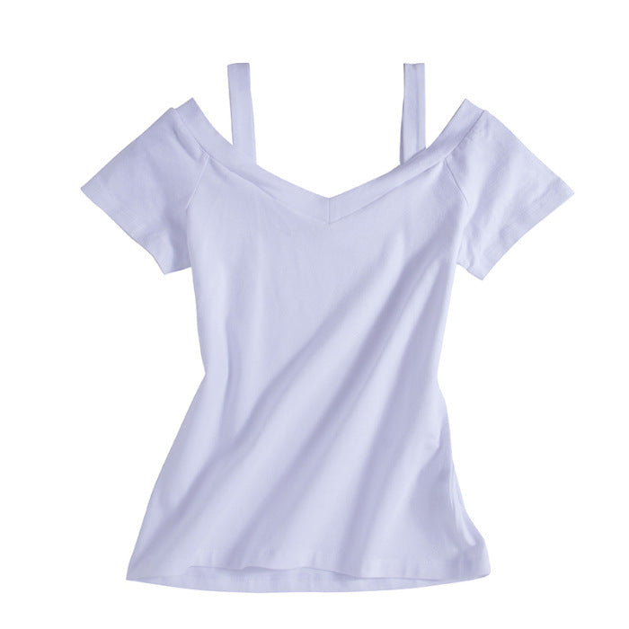 Women's suspender off shoulder short sleeve