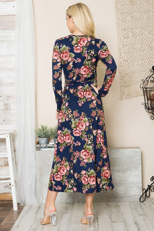 Floral Maxi Wrap Dress