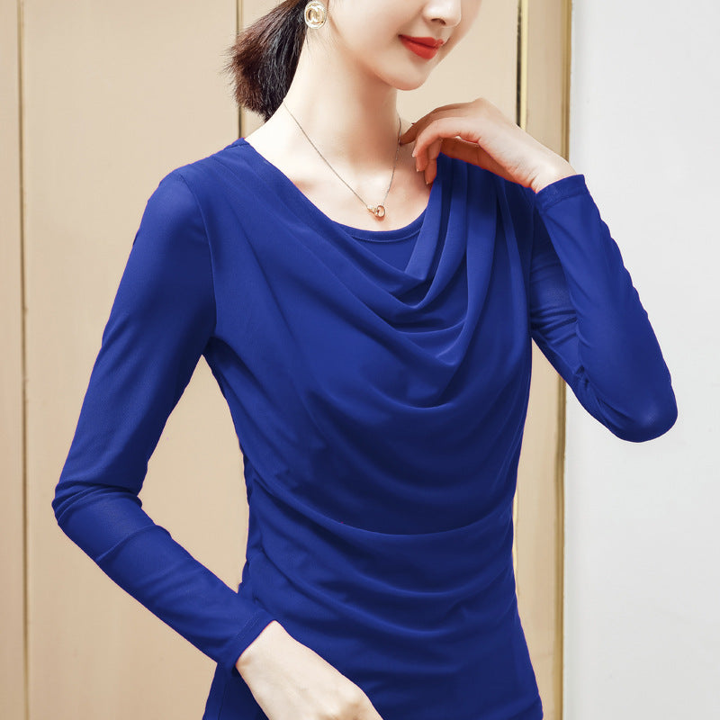 Women's Solid Color Ruched Shirt